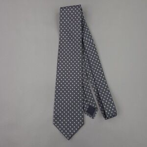 Brooks Brothers Tie Mens One Size Gray Silk Geometric 346 Stain Resistant USA